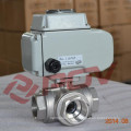 Free bracket thread stainless steel 3-way mtorized ball valves